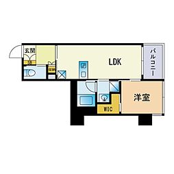 THE天神シティ 1LDKの間取図画像