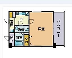 サヴォイグランデス 1Kの間取図画像