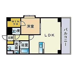 KDXレジデンス天神東2 1LDKの間取図画像