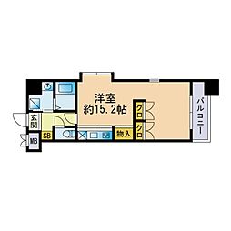 グランパーク天神 ワンルームの間取図画像