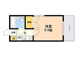 ARK赤坂 1Kの間取図画像
