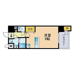 ポルトデュボヌール ワンルームの間取図画像