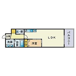グランフォーレラグゼ博多 1LDKの間取図画像