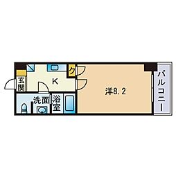 アクアシティ博多 1Kの間取図画像