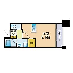 エンクレスト呉服町 1Kの間取図画像
