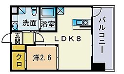 ドゥーエ赤坂 1LDKの間取図画像