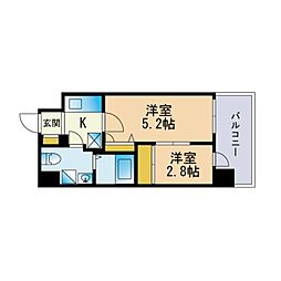 グランフォーレ呉服町 2Kの間取図画像