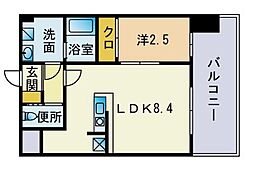 ドゥーエ赤坂 1LDKの間取図画像