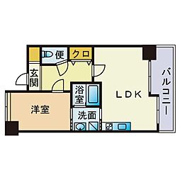 エンクレストけやき通り 1LDKの間取図画像