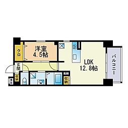 Girasole天神 1LDKの間取図画像
