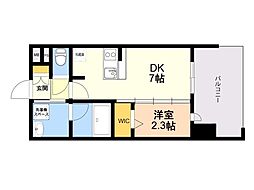 グランフォーレ博多プレミアベイサイド 1DKの間取図画像