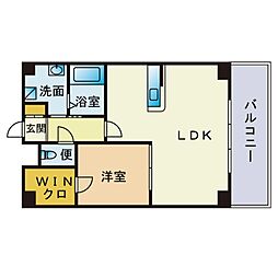 KDXレジデンス天神東2 1LDKの間取図画像