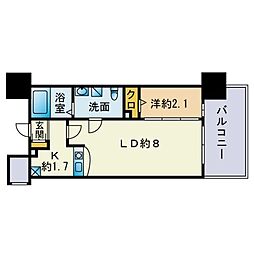 グランフォーレプライム大手門 1LDKの間取図画像