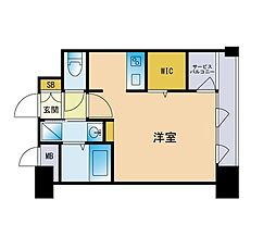 エンクレスト博多GATE 1Kの間取図画像