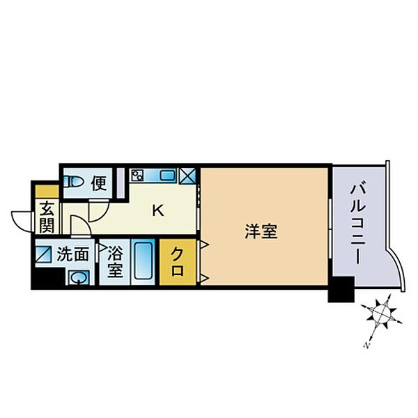 モントーレ天神セントラルスクエア 1203｜福岡県福岡市中央区渡辺通５丁目(賃貸マンション1K・12階・24.68㎡)の写真 その2