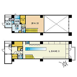 THEDOORS 1LDKの間取図画像