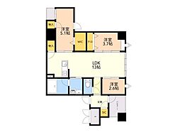 MODERNPARAZZO薬院2丁目 3LDKの間取図画像