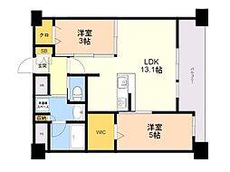 エンクレスト天神南PURE 2LDKの間取図画像