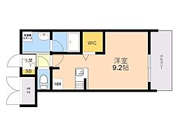 エンクレスト天神GLEE ワンルームの間取図画像