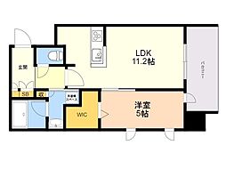 エンクレスト天神南PURE 1LDKの間取図画像