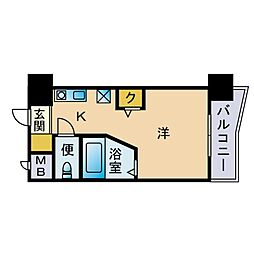 ルネスロワール天神サウス ワンルームの間取図画像
