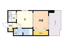 エステート・モア警固本通り 2Kの間取図画像