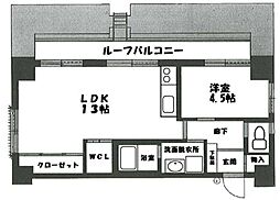 ライオンズマンション薬院第5 1LDKの間取図画像