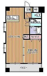 リバティ天神南 1LDKの間取図画像