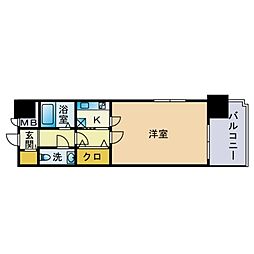 エステート・モア天神STUDIO 1Kの間取図画像
