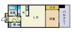 エステート・モア平尾公園通り 1LDKの間取図画像