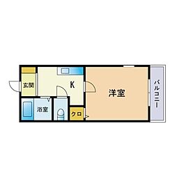 タウンハウス3番館 1Kの間取図画像