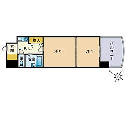 ソレアード薬院 2Kの間取図画像
