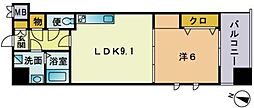 シエル薬院 1LDKの間取図画像