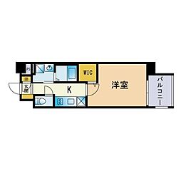 レブリアント清川2 1Kの間取図画像