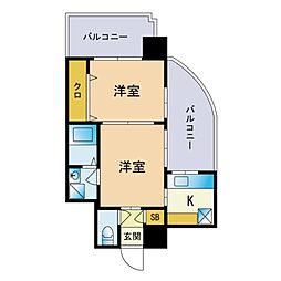 エステート・モア警固本通り 2Kの間取図画像
