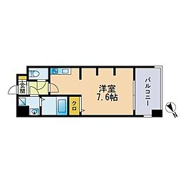 エスティメゾン薬院 ワンルームの間取図画像