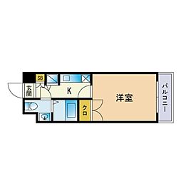 ダイナコートエスタディオサラA棟 1Kの間取図画像