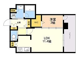 エンクレスト天神南PURE 1LDKの間取図画像