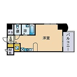 ロマネスク天神アネックス ワンルームの間取図画像