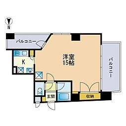 ロマネスク渡辺通り ワンルームの間取図画像
