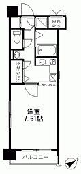エンクレスト天神2 1Kの間取図画像