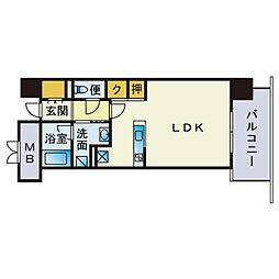 テングッド渡辺通 ワンルームの間取図画像