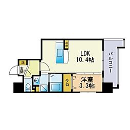 LIBERTYRTENJIN2 1LDKの間取図画像