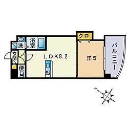 アヴァンセ那の川 1LDKの間取図画像