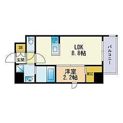 アルティザ平尾 1LDKの間取図画像