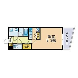 ラセット天神 ワンルームの間取図画像