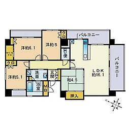 MJR桜坂二丁目 4LDKの間取図画像