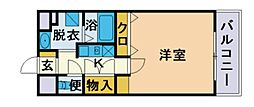リンデン東薬院 1Kの間取図画像