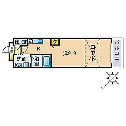 プラセール高砂 ワンルームの間取図画像