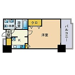 エステート・モア天神アトリエ 1Kの間取図画像